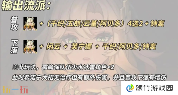 原神希诺宁输出流怎么养 希诺宁输出流养成攻略
